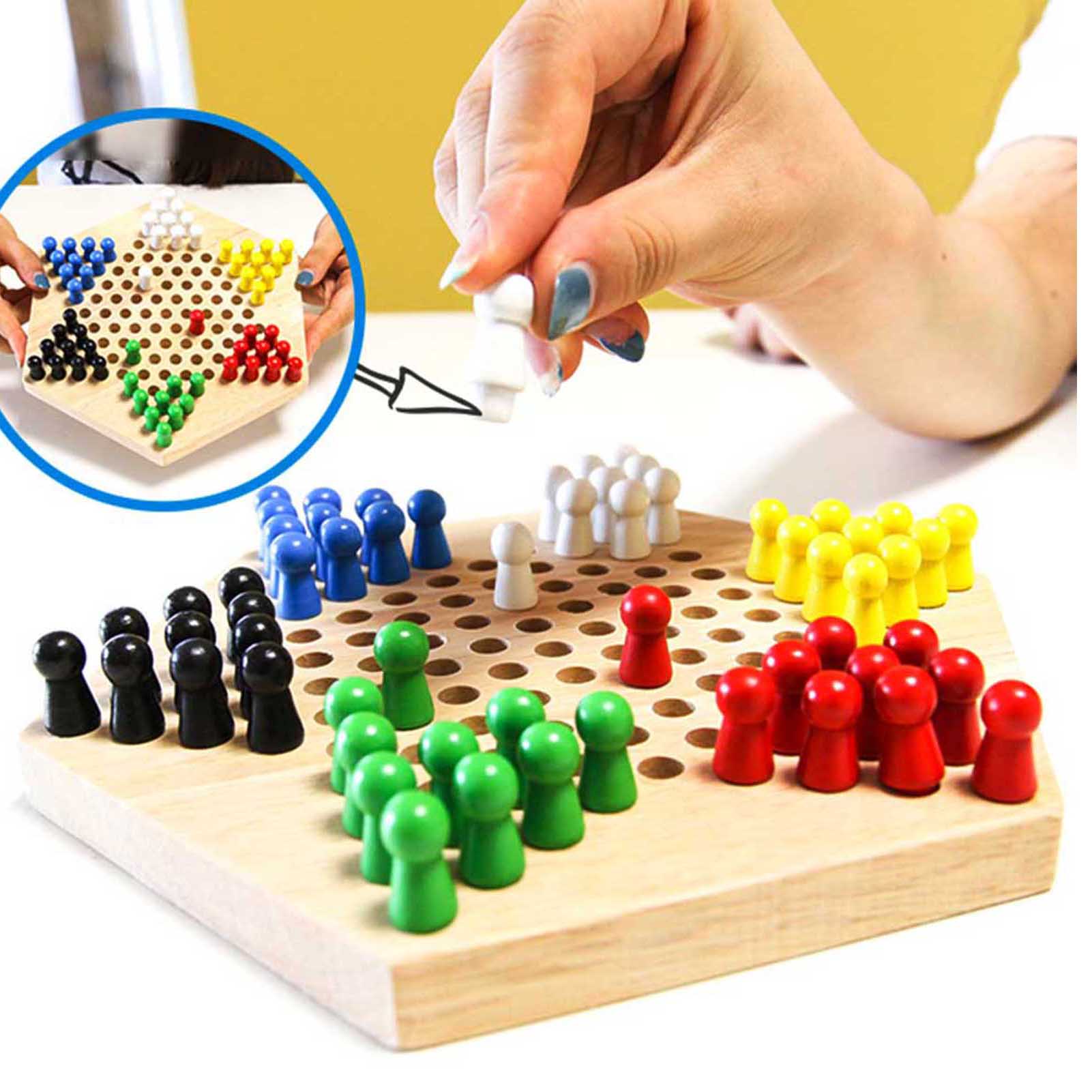 لوح تعليمي خشبي للأطفال، مجموع - مراجعة Board Game Halma وسعره